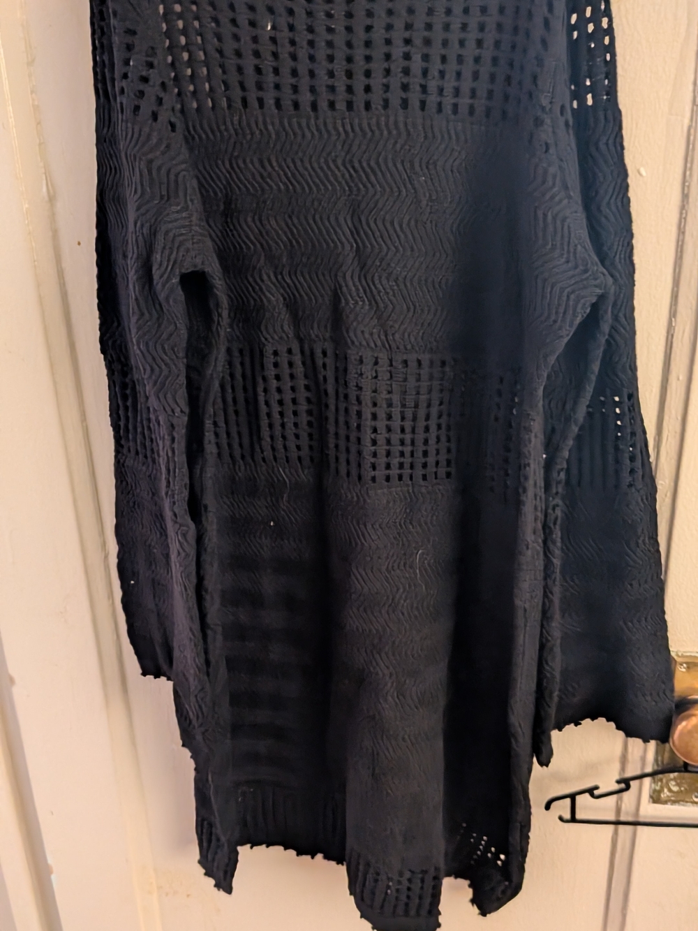 Black Open-Knit Midi Dress - Unbranded